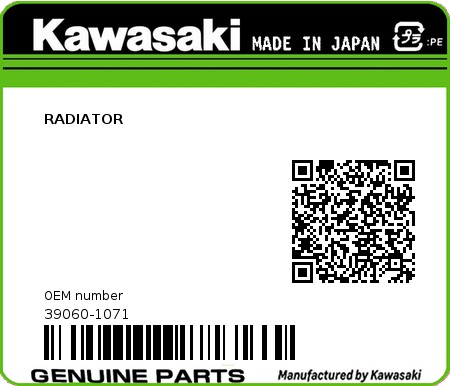 Product image: Kawasaki - 39060-1071 - RADIATOR  0