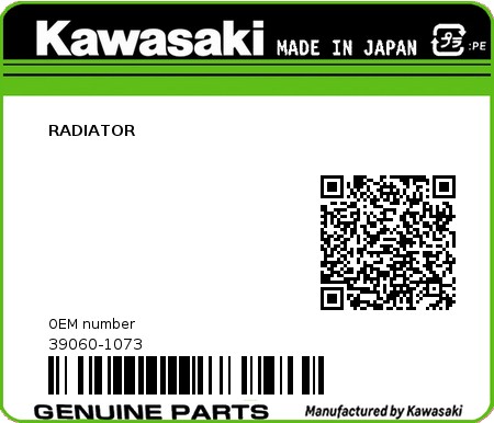 Product image: Kawasaki - 39060-1073 - RADIATOR  0