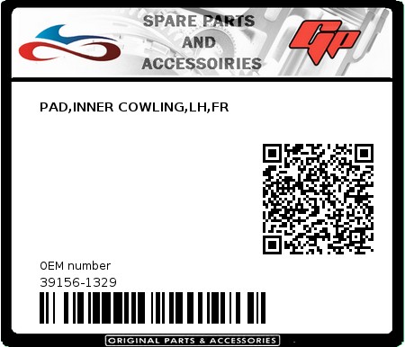 Product image:  - 39156-1329 - PAD,INNER COWLING,LH,FR  0