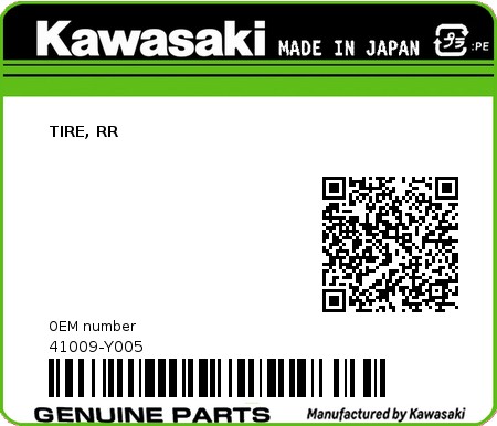Product image: Kawasaki - 41009-Y005 - TIRE, RR  0