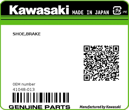 Product image: Kawasaki - 41048-013 - SHOE,BRAKE  0