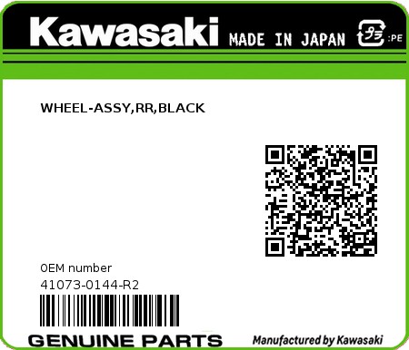 Product image: Kawasaki - 41073-0144-R2 - WHEEL-ASSY,RR,BLACK  0