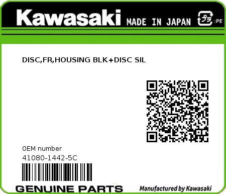 Product image: Kawasaki - 41080-1442-5C - DISC,FR,HOUSING BLK+DISC SIL  0
