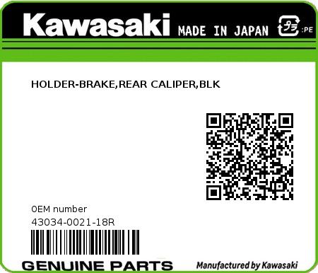 Product image: Kawasaki - 43034-0021-18R - HOLDER-BRAKE,REAR CALIPER,BLK  0
