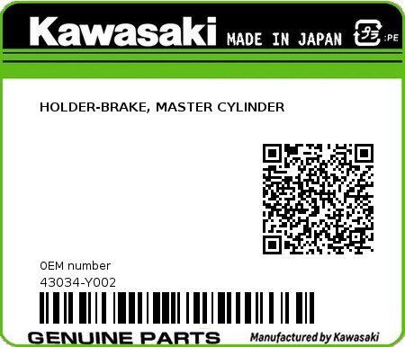Product image: Kawasaki - 43034-Y002 - HOLDER-BRAKE, MASTER CYLINDER  0