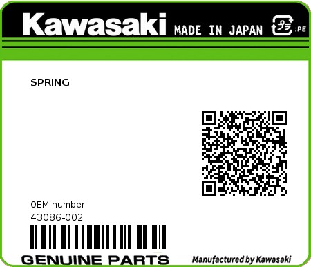 Product image: Kawasaki - 43086-002 - SPRING  0