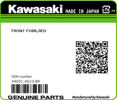 Product image: Kawasaki - 44001-4010-8R - FRONT FORK,RED  0