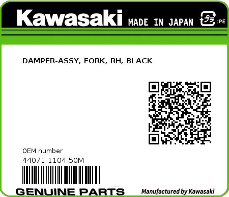 Product image: Kawasaki - 44071-1104-50M - DAMPER-ASSY, FORK, RH, BLACK  0