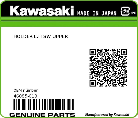 Product image: Kawasaki - 46085-013 - HOLDER L.H SW UPPER  0
