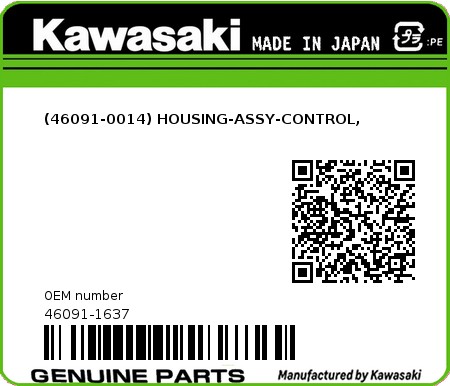 Product image: Kawasaki - 46091-1637 - (46091-0014) HOUSING-ASSY-CONTROL,  0