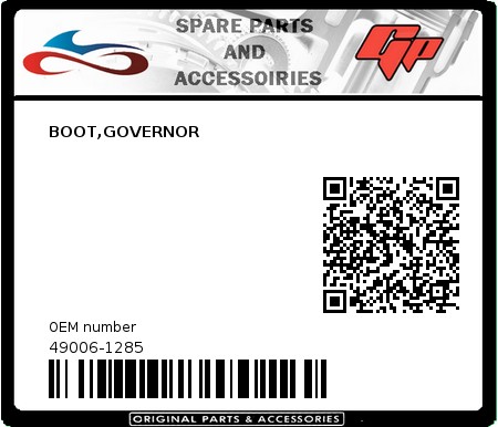 Product image:  - 49006-1285 - BOOT,GOVERNOR  0