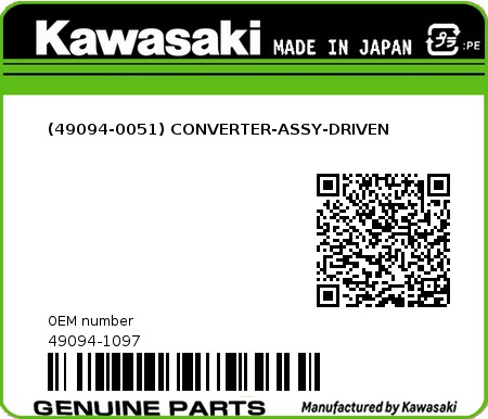 Product image: Kawasaki - 49094-1097 - (49094-0051) CONVERTER-ASSY-DRIVEN  0