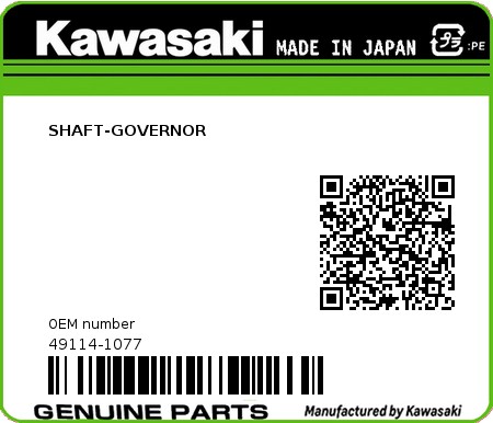 Product image: Kawasaki - 49114-1077 - SHAFT-GOVERNOR  0