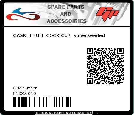 Product image:  - 51037-010 - GASKET FUEL COCK CUP  superseeded  0