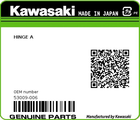 Product image: Kawasaki - 53009-006 - HINGE A  0