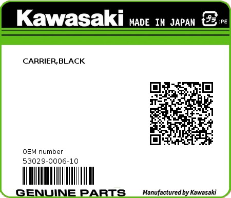 Product image: Kawasaki - 53029-0006-10 - CARRIER,BLACK  0