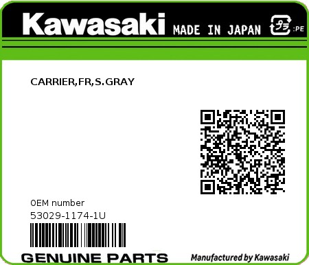 Product image: Kawasaki - 53029-1174-1U - CARRIER,FR,S.GRAY  0