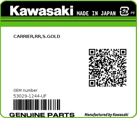 Product image: Kawasaki - 53029-1244-UF - CARRIER,RR,S.GOLD  0