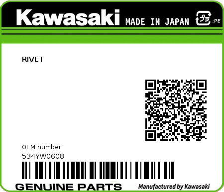 Product image: Kawasaki - 534YW0608 - RIVET  0