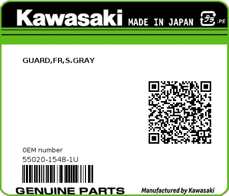 Product image: Kawasaki - 55020-1548-1U - GUARD,FR,S.GRAY  0