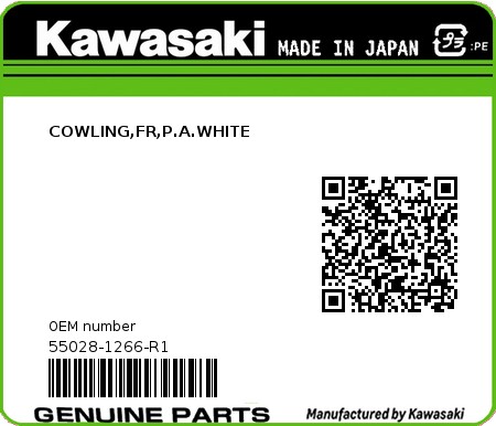 Product image: Kawasaki - 55028-1266-R1 - COWLING,FR,P.A.WHITE  0