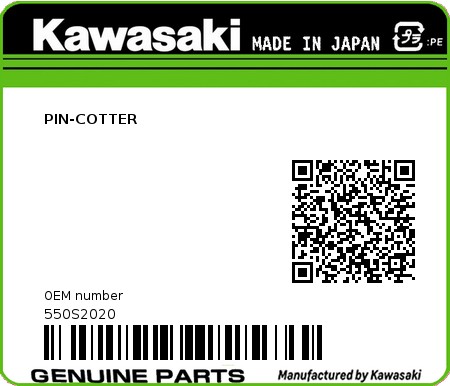 Product image: Kawasaki - 550S2020 - PIN-COTTER  0