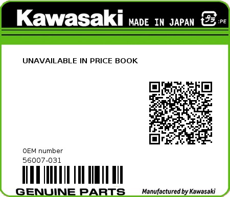 Product image: Kawasaki - 56007-031 - UNAVAILABLE IN PRICE BOOK  0