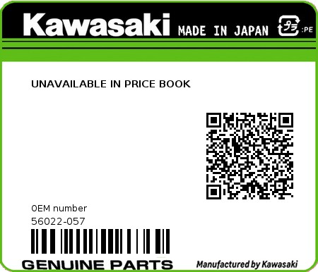 Product image: Kawasaki - 56022-057 - UNAVAILABLE IN PRICE BOOK  0