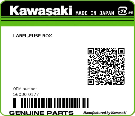 Product image: Kawasaki - 56030-0177 - LABEL,FUSE BOX  0