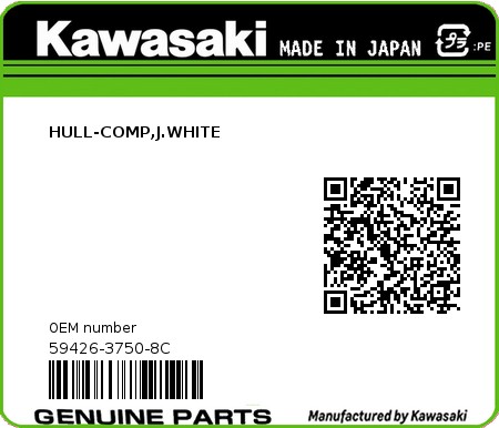Product image: Kawasaki - 59426-3750-8C - HULL-COMP,J.WHITE  0