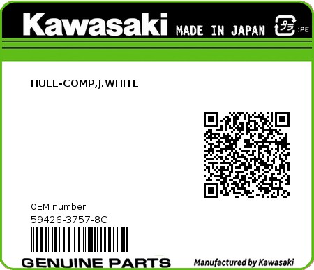Product image: Kawasaki - 59426-3757-8C - HULL-COMP,J.WHITE  0