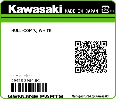 Product image: Kawasaki - 59426-3964-8C - HULL-COMP,J.WHITE  0