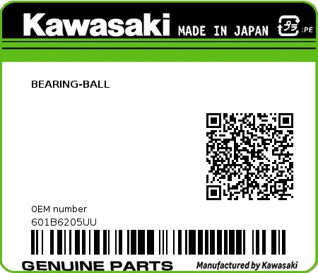 Product image: Kawasaki - 601B6205UU - BEARING-BALL  0
