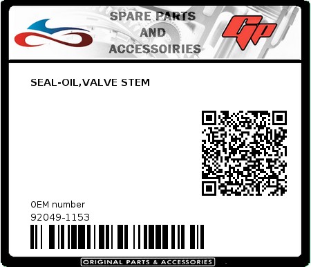 Product image:  - 92049-1153 - SEAL-OIL,VALVE STEM  0