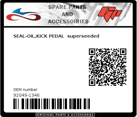 Product image:  - 92049-1346 - SEAL-OIL,KICK PEDAL  superseeded  0