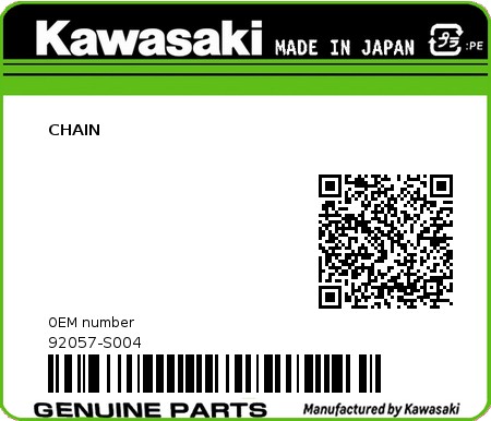 Product image: Kawasaki - 92057-S004 - CHAIN  0