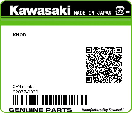 Product image: Kawasaki - 92077-0030 - KNOB  0