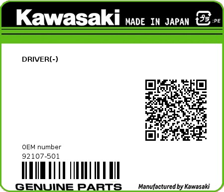 Product image: Kawasaki - 92107-501 - DRIVER(-)  0