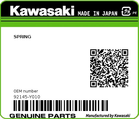 Product image: Kawasaki - 92145-Y010 - SPRING  0