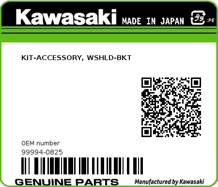 Product image: Kawasaki - 99994-0825 - KIT-ACCESSORY, WSHLD-BKT  0
