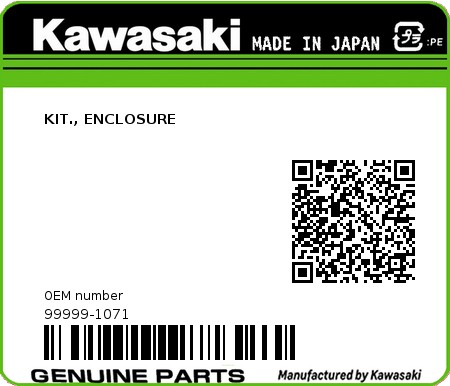 Product image: Kawasaki - 99999-1071 - KIT., ENCLOSURE  0