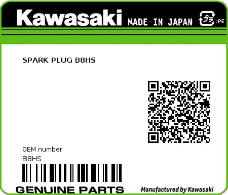 Product image: Kawasaki - B8HS - SPARK PLUG B8HS  0