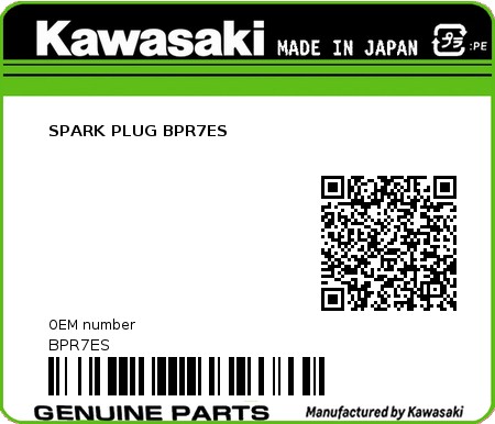 Product image: Kawasaki - BPR7ES - SPARK PLUG BPR7ES  0