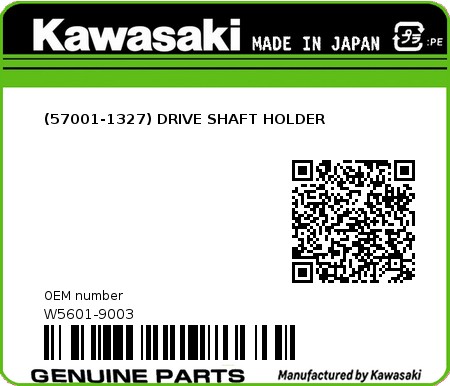 Product image: Kawasaki - W5601-9003 - (57001-1327) DRIVE SHAFT HOLDER  0