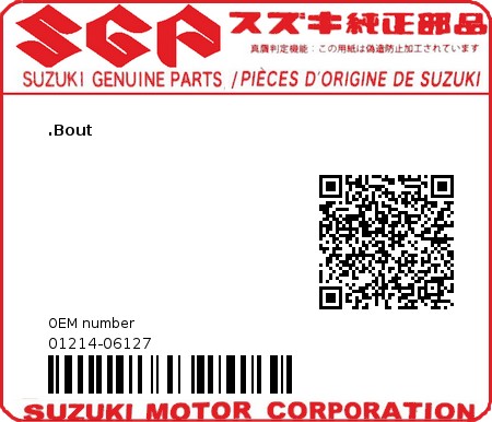 Product image: Suzuki - 01214-06127 - BOLT  0