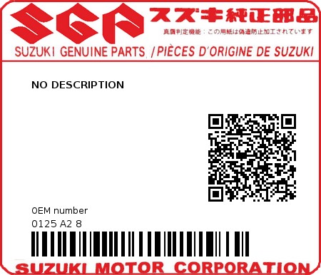 Product image: Suzuki - 0125 A2 8 - NO DESCRIPTION  0