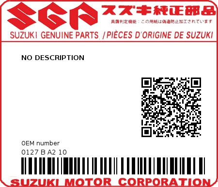 Product image: Suzuki - 0127 B A2 10 - NO DESCRIPTION  0