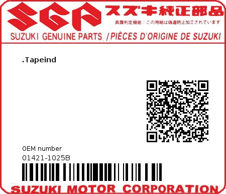 Product image: Suzuki - 01421-1025B - BOLT,STUD  0