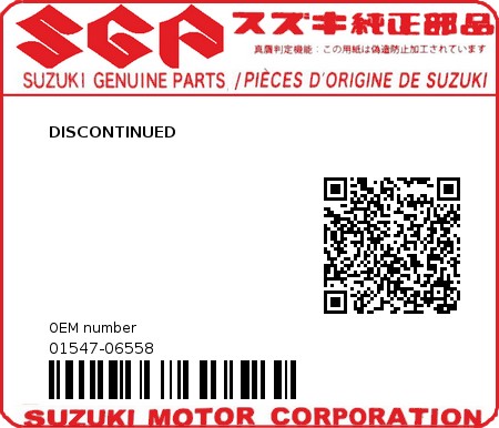 Product image: Suzuki - 01547-06558 - DISCONTINUED          0