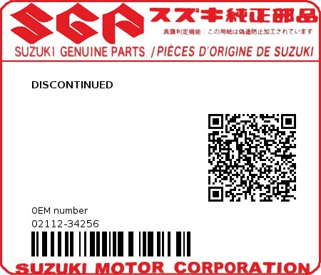 Product image: Suzuki - 02112-34256 - DISCONTINUED          0